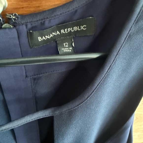 Banana Republic Crepe Swing Navy Dress Size 12 - Picture 8 of 9